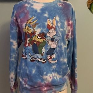 Vintage 90s Looney Tunes Tie Dye Sweater Small Men’s Women’s